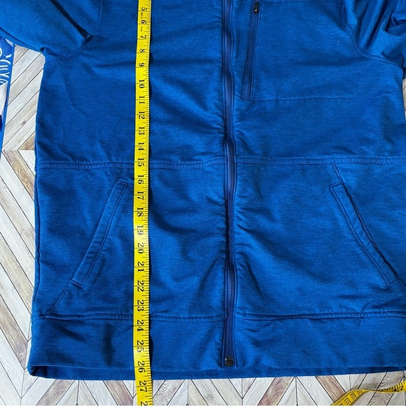 OUTDOOR RESEARCH Emersion Hooded Full Zip Fleece Sweatshirt Jacket Large Blue - Picture 8 of 10